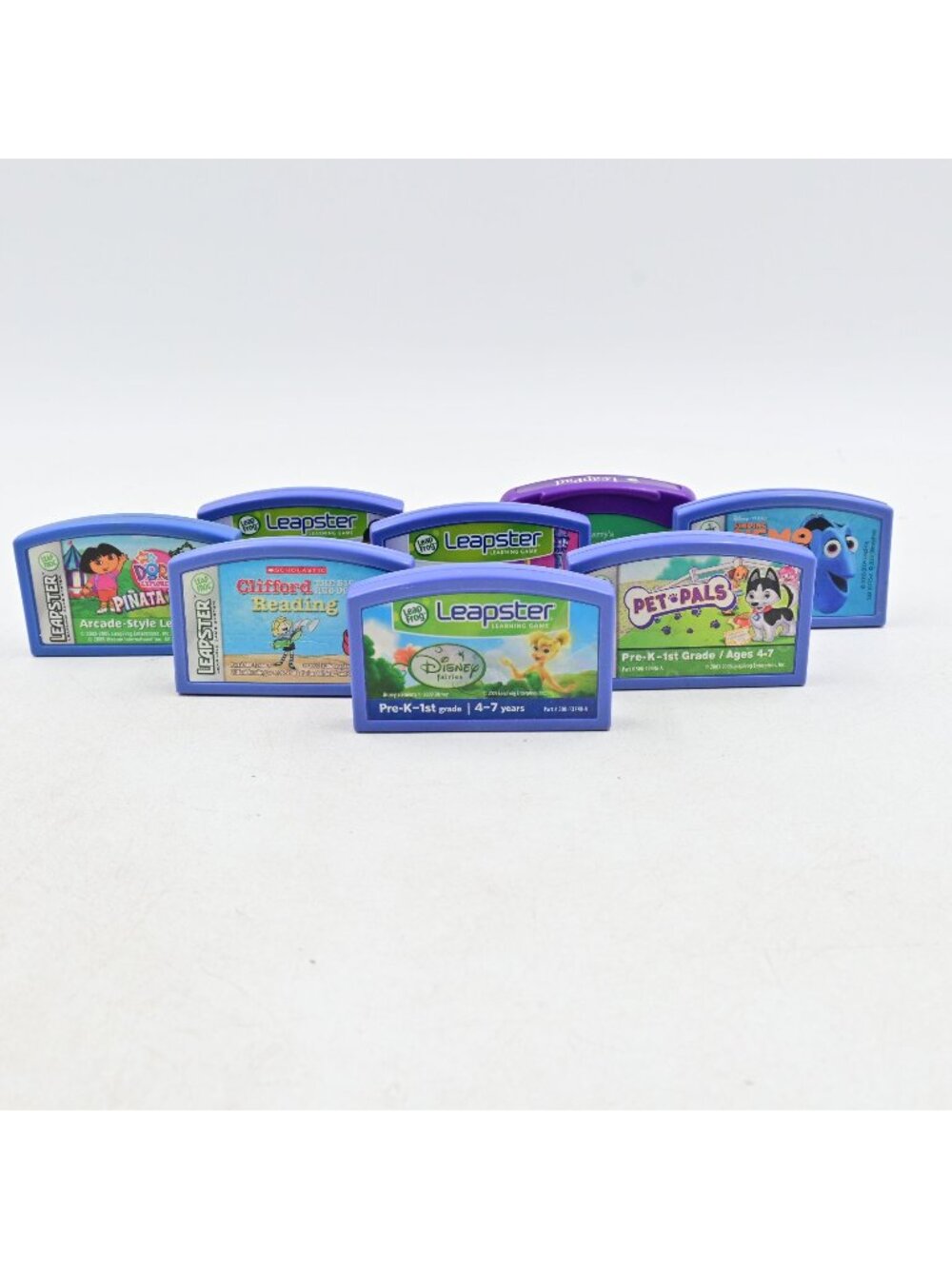 LeapFrog Leapster Learning Game Cartridge Lot of 8 Disney Fairies Nemo Dora